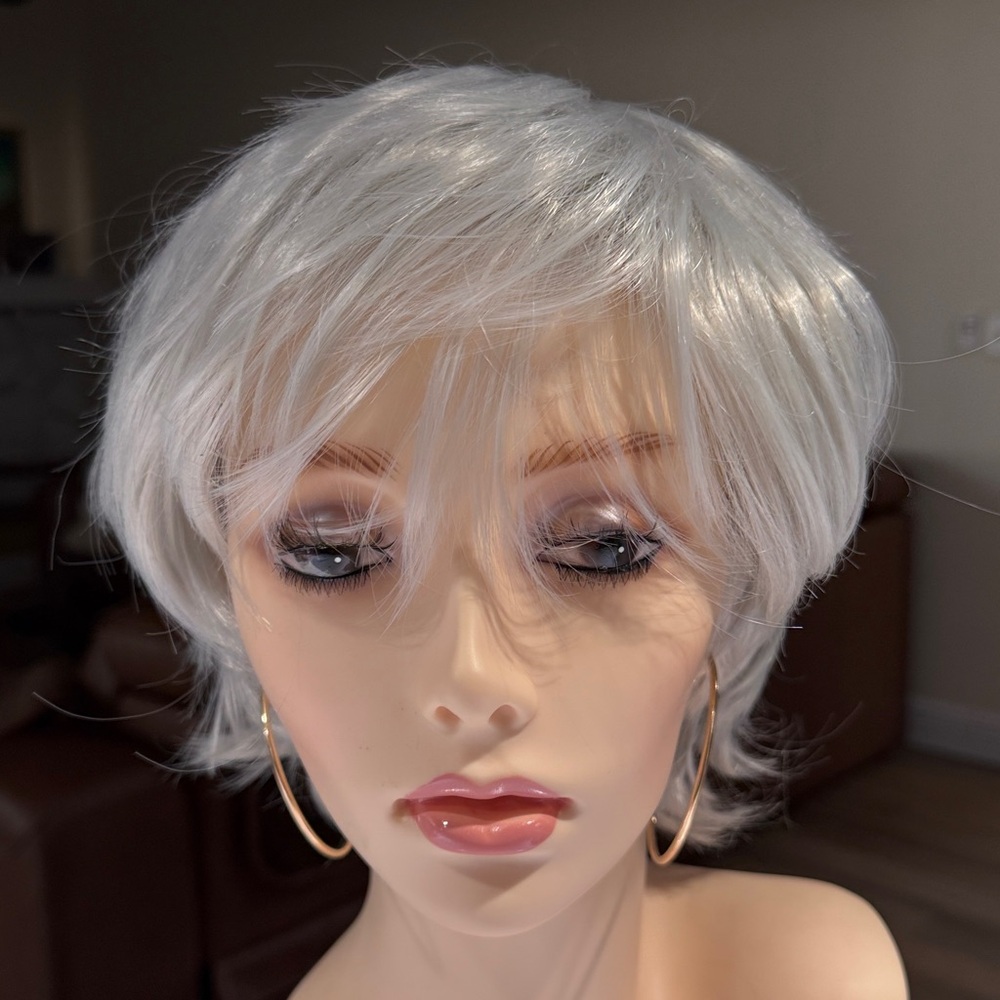 HAIR Pixie with bangs Light Gray/Silver/White - Picture 2 of 10